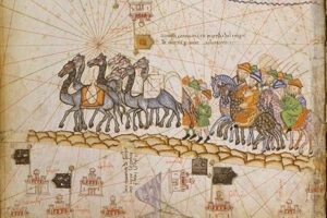 Marco Polo's caravan on the Silk Road, 1380